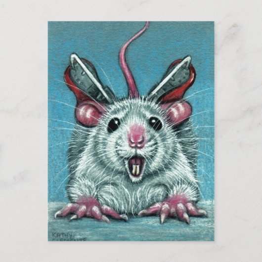 Rat Fell Ice Skating Briefkaart (Voorkant)