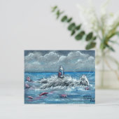 Rat Floating with Drink in Ocean Briefkaart (Staand voorkant)