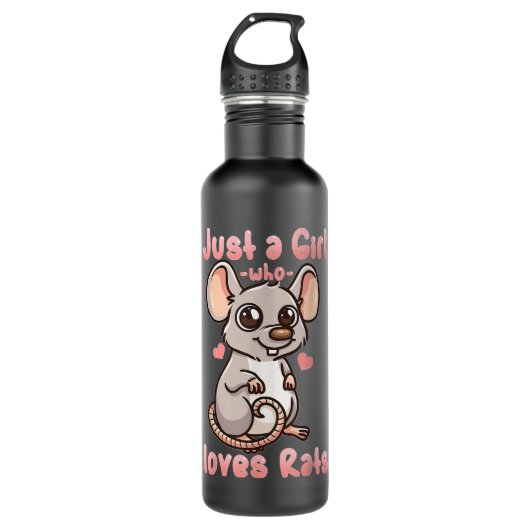 Rat gewoon een meisje dat van Rats Kawaii houdt Waterfles (Voorkant)