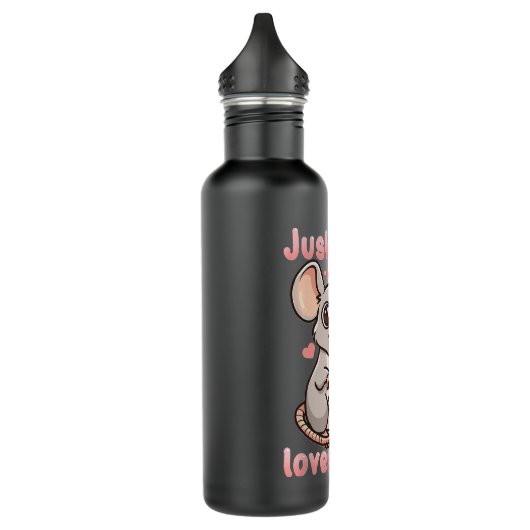 Rat gewoon een meisje dat van Rats Kawaii houdt Waterfles (Links)