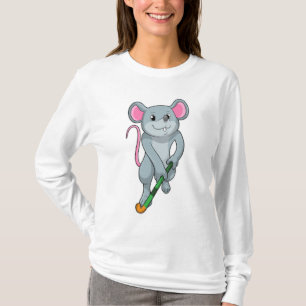 Rat Hockey with Hockey bat T-shirt