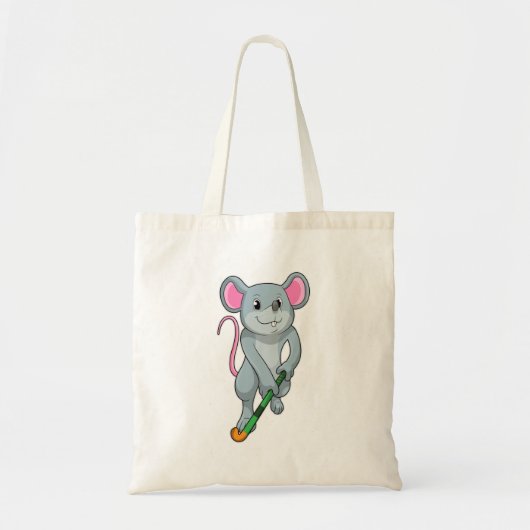 Rat Hockey with Hockey bat Tote Bag (Voorkant)