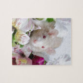 Rat in bloemen. legpuzzel (Horizontaal)