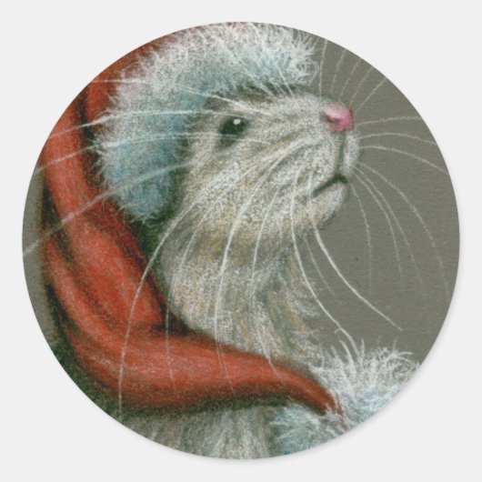 Rat in Santa St Nick Pet Kerst stickers (Voorkant)