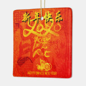 Rat jaar 2020 Chinees Ornament met kwadraten (Links)