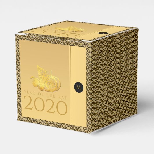Rat jaar 2020 vruchten Elegant Monogram CC Favor B Bedankdoosjes (Voorkant Zijde)