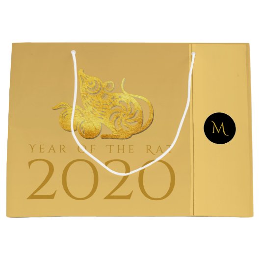 Rat Jaar 2020 vruchten Elegant Monogram L Cadezak Groot Cadeauzakje (Voorkant)