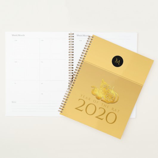 Rat Jaar 2020 vruchten Elegant Monogram Planner (Display)