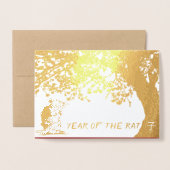 Rat Kersenboom 2020 Chinese Groet in Luxe Folie Kaarten (Voorkant met envelop)