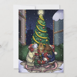 Rat kerstkaartje feestdagenkaart