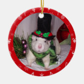 Rat kerstversiering keramisch ornament (Voorkant)