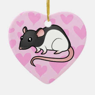 Rat Love (voeg je eigen bericht toe) Keramisch Ornament