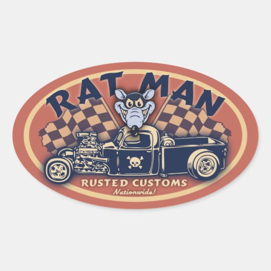 Rat Man II-ov Ovale Sticker (Voorkant)