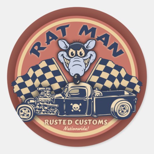 Rat Man II Ronde Sticker (Voorkant)