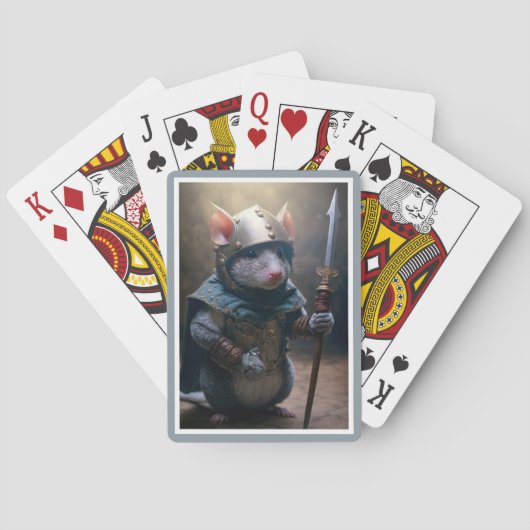 Rat médiéval avec cartes de jeu Spear (dos)