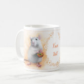 Rat met bloemen koffiemok (Voorkant links)