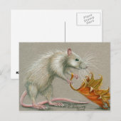 Rat met Briefkaart van Herfst met leder (Voorkant / Achterkant)