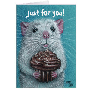 Rat met Chocolate Cupcake-kaart