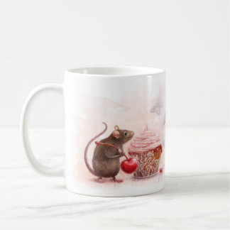 Rat met cupcake koffiemok