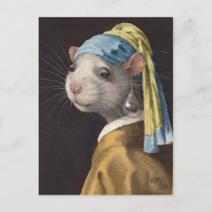 Rat met een Pearl die Briefkaart door KMCoriginals