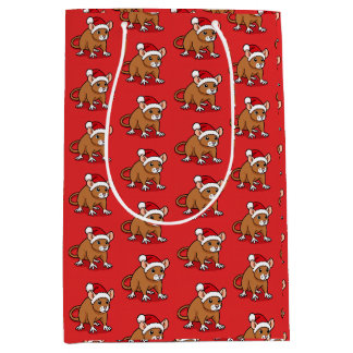 Rat met kerstmuts medium cadeauzakje