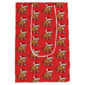 Rat met kerstmuts medium cadeauzakje (Achterkant)