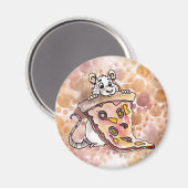 Rat met Pizza Magnet Magneet (Voorkant / Achterkant)