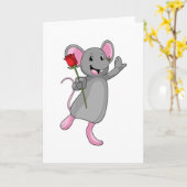 Rat met roos bloem kaart (Gele Bloem)