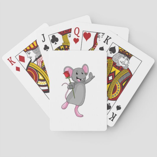 Rat met roosbloem pokerkaarten (Achterkant)