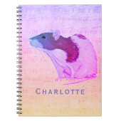 Rat met roze tas Jouw naam toevoegen Rat Notitieboek (Voorkant)