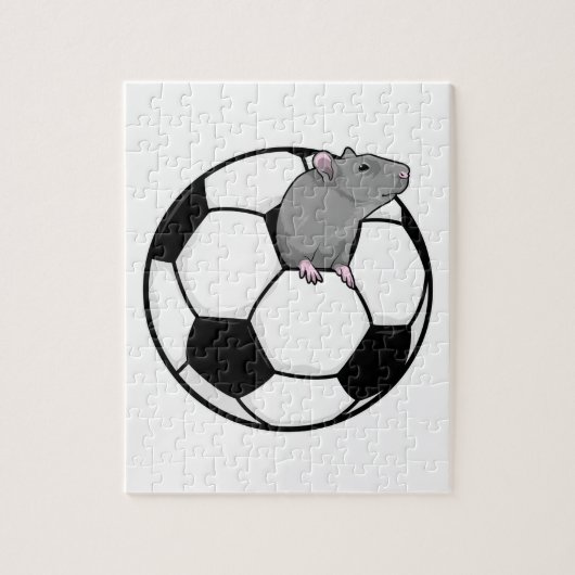Rat met Voetbal Legpuzzel (Verticaal)