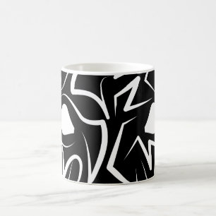 Rat met zwarte en witte tribale koffiemok