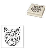 Rat met zwarte en witte tribale 	rubberstempel (Gestempeld)