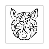 Rat met zwarte en witte tribale 	rubberstempel (Afrduk)