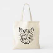 Rat met zwarte en witte tribale tote bag (Achterkant)