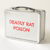 Rat Mortel Poison Drôle Horreur Métal Lunchbox (Dos)