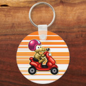 Rat op een Scooter XL Sleutelhanger (Voorkant)