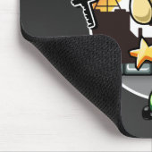 Rat op een skateboard Mousepad Muismat (Hoek)