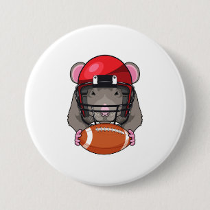 Rat op Football Sport Ronde Button 7,6 Cm