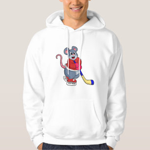 Rat op Ice hockey met Ice hockey stick Hoodie