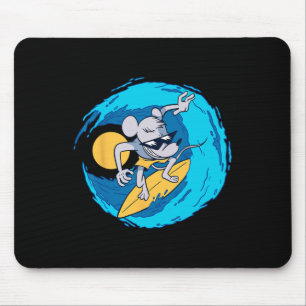 Rat op surfplank Funny surfliefhebber Funny zomer Muismat