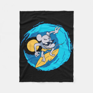 Rat op surfplank Grappige surflover Grappige zomer Fleece Deken