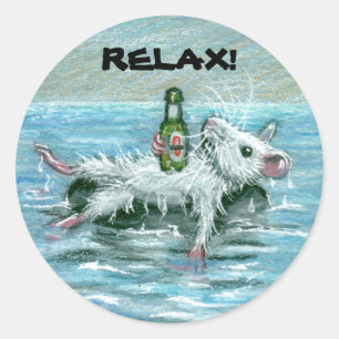 Rat op Tube, RELAX! Ronde Sticker