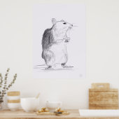 Rat originele tekening 24x36 Poster (Keuken)