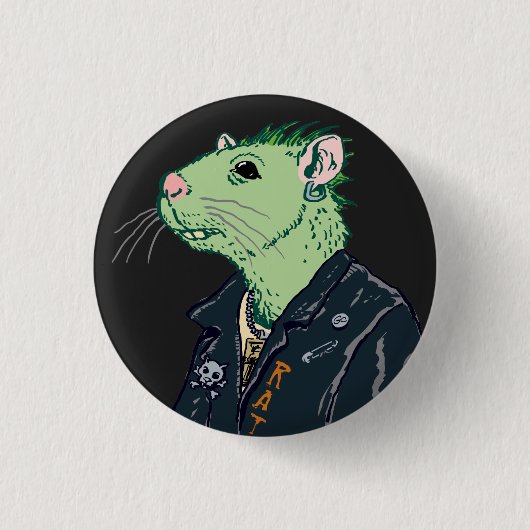Rat Punk™ Ronde Button 3,2 Cm (Voorkant)
