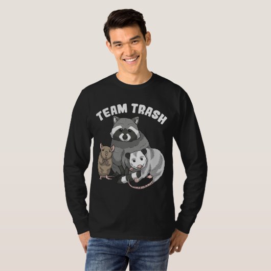 Rat Raccoon Racoon Opossum Team Trash Funny T-shirt (Voorkant volledig)