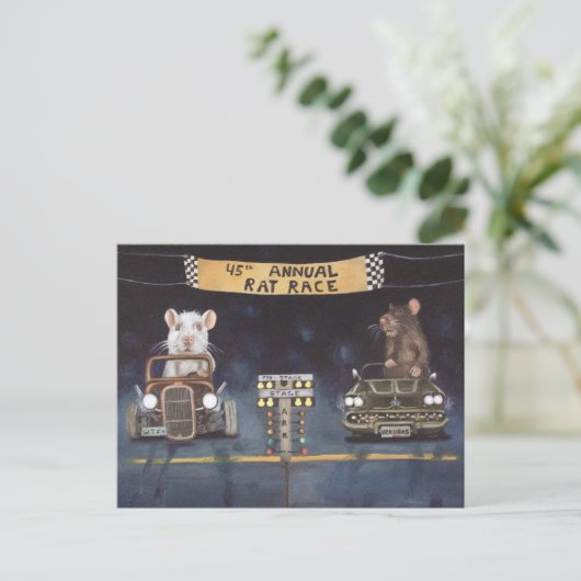 Rat Race Briefkaart (Staand voorkant)