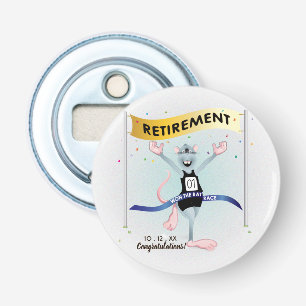 Rat Race Funny Retirement Button Flesopener