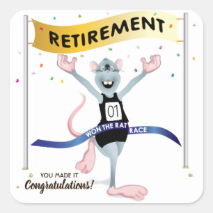 Rat Race Funny Retirement Vierkante Sticker
