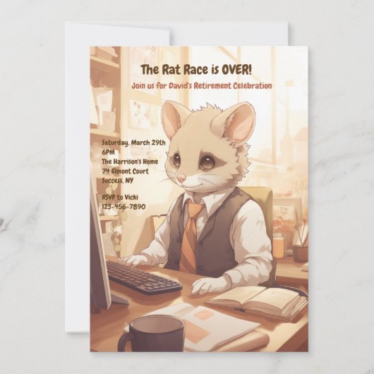 Rat Race Retirement Party Kaart (Voorkant)